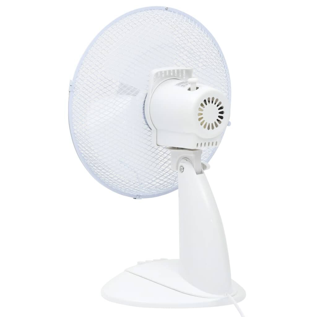 vidaXL galda ventilators ar 3 ātrumiem, 30 cm, 40 W, balts cena un informācija | Ventilatori | 220.lv