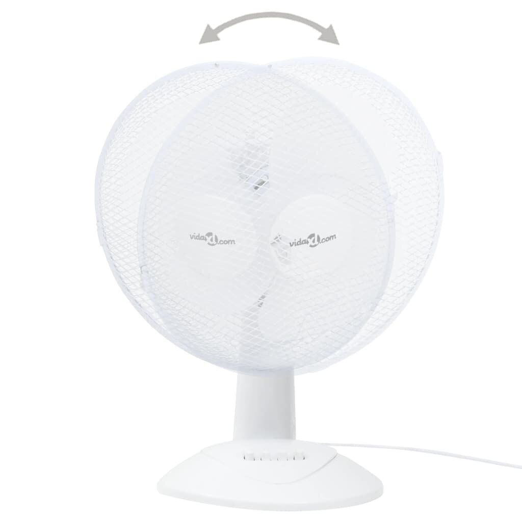 vidaXL galda ventilators ar 3 ātrumiem, 30 cm, 40 W, balts цена и информация | Ventilatori | 220.lv