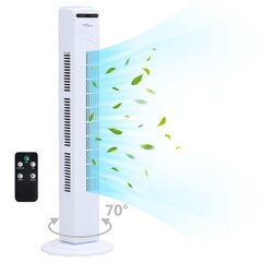 vidaXL torņa ventilators, tālvadības pults, taimeris, Φ24x80 cm, balts цена и информация | Вентиляторы | 220.lv