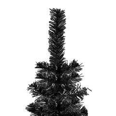 vidaXL mākslīgā Ziemassvētku egle, šaura, melna, 180 cm цена и информация | Искусственные елки | 220.lv