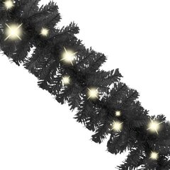 vidaXL Ziemassvētku vītne ar LED lampiņām, 5 m, melna цена и информация | Праздничные декорации | 220.lv