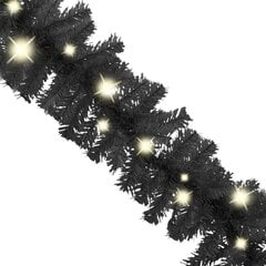 vidaXL Ziemassvētku vītne ar LED lampiņām, 10 m, melna цена и информация | Праздничные декорации | 220.lv