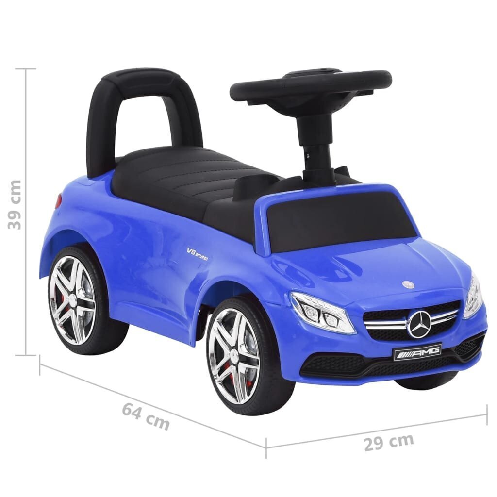 vidaXL stumjams rotaļu auto, Mercedes-Benz C63, zils цена и информация | Rotaļlietas zīdaiņiem | 220.lv