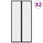 vidaXL durvju moskītu tīkli, 2 gab., ar magnētiem, 220x100 cm, melni cena un informācija | Moskītu tīkli | 220.lv