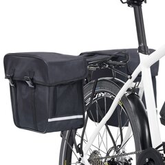 vidaXL dubulta soma velosipēda bagāžniekam, ūdensdroša, 35 L, melna цена и информация | Сумки, держатели для телефонов | 220.lv