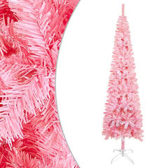vidaXL mākslīgā Ziemassvētku egle, šaura, rozā, 150 cm цена и информация | Искусственные елки | 220.lv