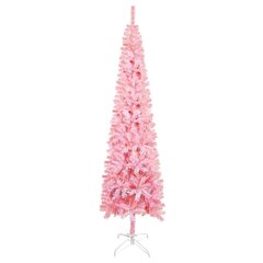 vidaXL mākslīgā Ziemassvētku egle, šaura, rozā, 150 cm цена и информация | Искусственные елки | 220.lv