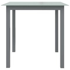 vidaXL dārza galds, gaiši pelēks, 80x80x74 cm, alumīnijs un stikls цена и информация | Столы для сада | 220.lv