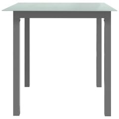 vidaXL dārza galds, gaiši pelēks, 80x80x74 cm, alumīnijs un stikls цена и информация | Столы для сада | 220.lv