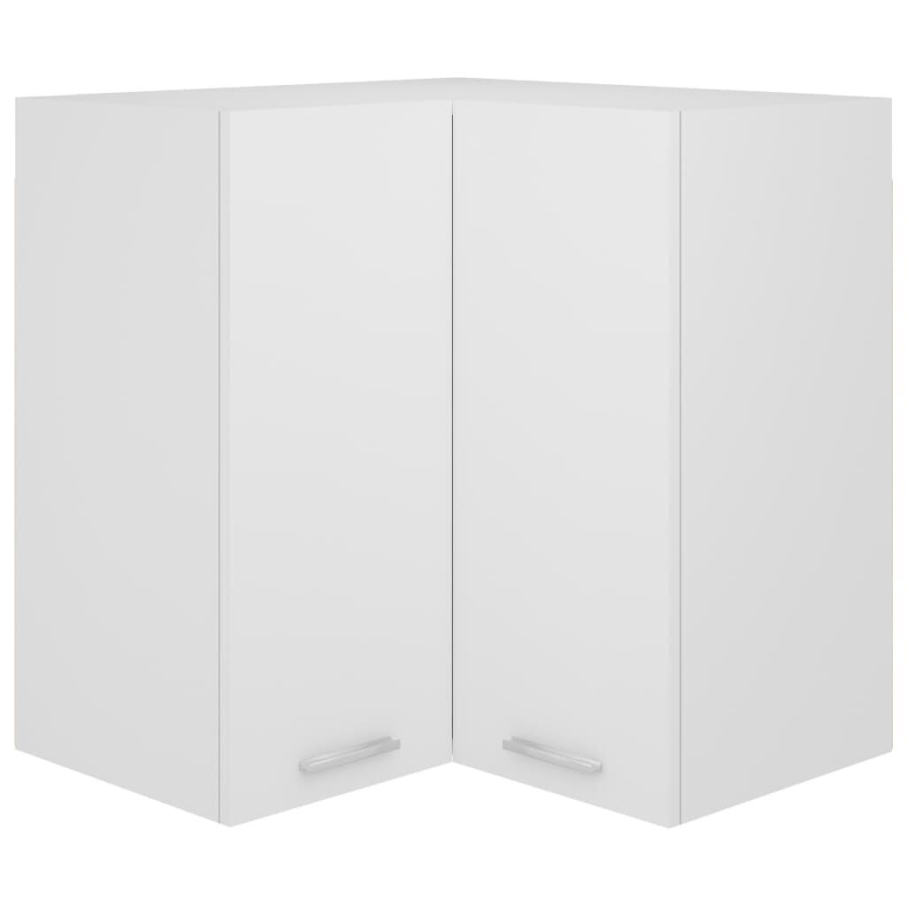 vidaXL piekarams stūra skapītis, balts, 57x57x60 cm, kokskaidu plātne cena un informācija | Virtuves skapīši | 220.lv