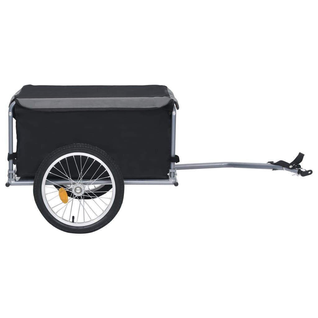 vidaXL velosipēda piekabe, 65 kg, melna ar pelēku цена и информация | Velosipēdu piekabes, rati | 220.lv