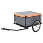 vidaXL velosipēda piekabe, 65 kg, pelēka ar oranžu cena un informācija | Velosipēdu piekabes, rati | 220.lv
