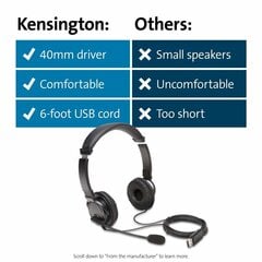 Наушники Kensington USB Hi-Fi с микрофоном цена и информация | Наушники | 220.lv