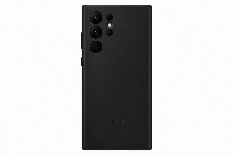 Leather Cover for Samsung Galaxy S22 Ultra, Melns cena un informācija | Telefonu vāciņi, maciņi | 220.lv