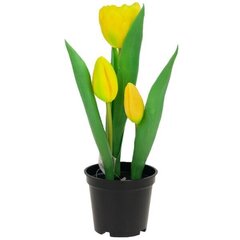 Искусственные тюльпаны в горшке, желтые цена и информация | Детали интерьера | 220.lv