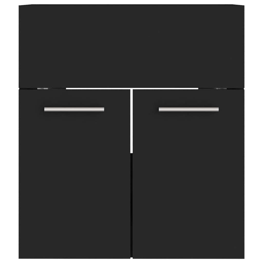 vidaXL izlietnes skapītis, melns, 41x38,5x46 cm, skaidu plāksne cena un informācija | Vannas istabas skapīši | 220.lv