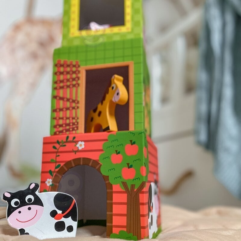 WOOPIE GREEN Klucīši "Ferma" + dzīvnieku figūriņas, 10 detaļas. цена и информация | Attīstošās rotaļlietas | 220.lv