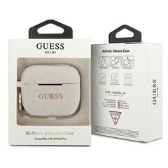 Силиконовый чехол Guess для Airpods Pro, белый, GUACAPSILGLWH  цена и информация | Аксессуары для наушников | 220.lv