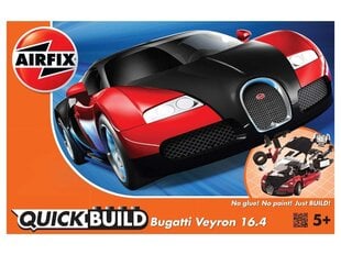 Пластиковая модель Airfix - QUICKBUILD Bugatti 16.4 Veyron black/red, 6020 цена и информация | Kонструкторы | 220.lv