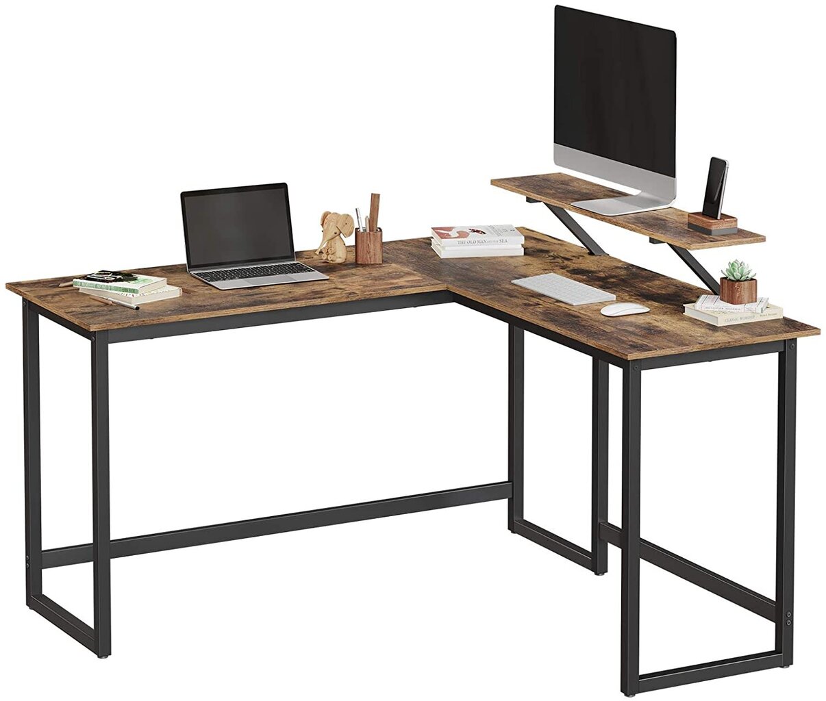Stūra galds ar monitora plauktu PA kreisi cena un informācija | Datorgaldi, rakstāmgaldi, biroja galdi | 220.lv