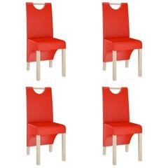 Virtuves krēsli vidaXL, 4 gab., sarkani cena un informācija | Virtuves un ēdamistabas krēsli | 220.lv