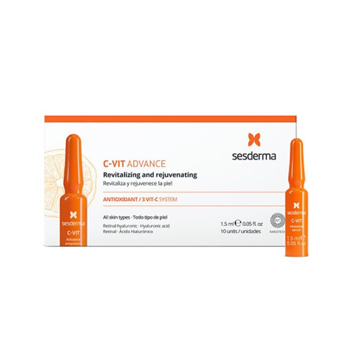 Ampulas Sesderma C-VIT Advance, 10x1.5 ml cena un informācija | Serumi sejai, eļļas | 220.lv