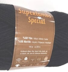 Adīšanas diegi NAKO Superlambs Special, krāsa melna 217UO cena un informācija | Adīšana | 220.lv