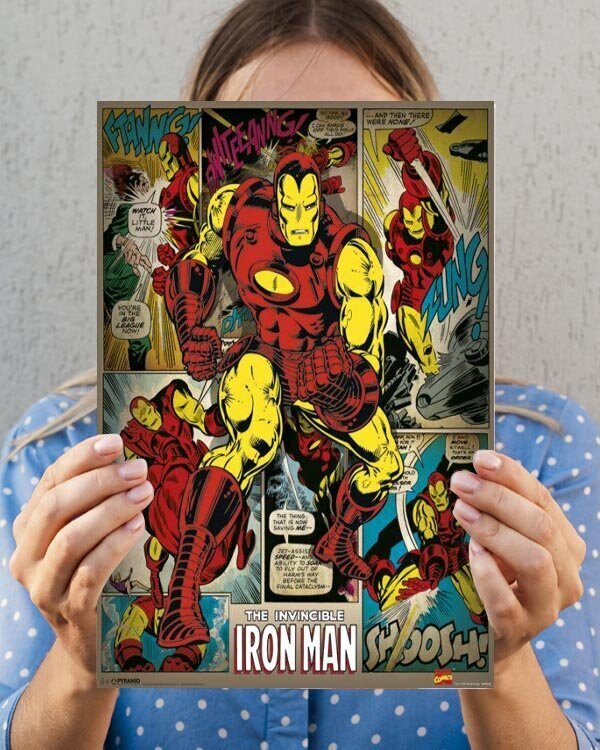 Marvel Comics - Iron Man Retro - plakāts 40x50 cm cena un informācija | Gleznas | 220.lv