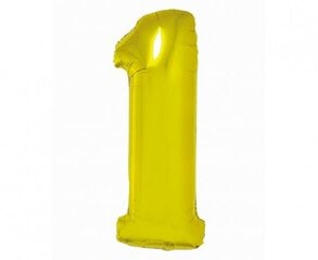 Folija balons ar ciparu 1 (nepiepūsts), 76 cm cena un informācija | Baloni | 220.lv