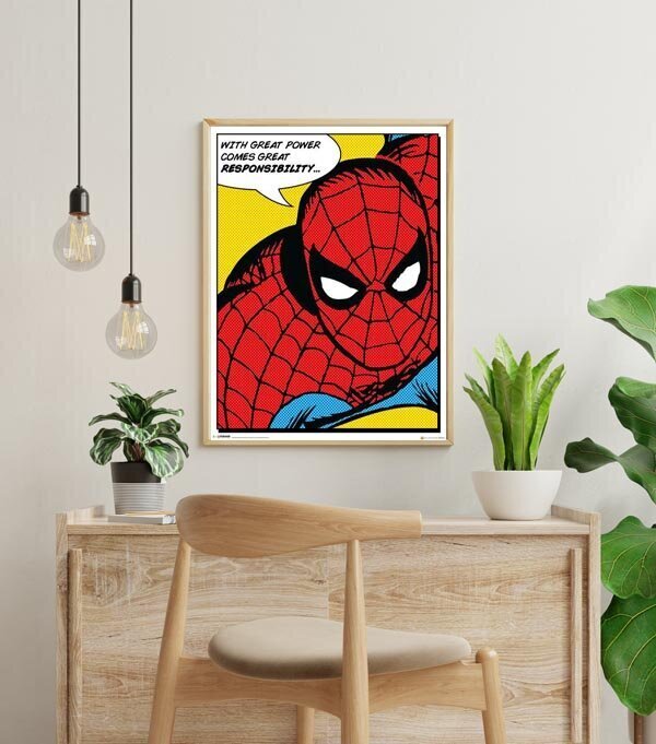 Zirnekļcilvēks - retro plakāts 40x50 cm cena un informācija | Gleznas | 220.lv