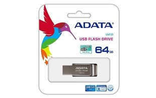Флеш-накопитель A-data UV131 64GГБ, USB 3.0, черный цена и информация | USB накопители | 220.lv