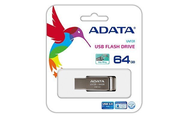 ADATA 64GB USB3.0 Stick UV131 Gray цена и информация | USB Atmiņas kartes | 220.lv