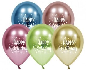 Lateksa metalizēti baloni, komplektā 5 gab. - Happy Birthday cena un informācija | Baloni | 220.lv