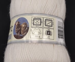 Нитки для вязания YarnArt Wool, цвет белый 501BAL цена и информация | Принадлежности для вязания | 220.lv