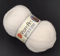 Нитки для вязания YarnArt Wool, цвет белый 501BAL цена и информация | Принадлежности для вязания | 220.lv