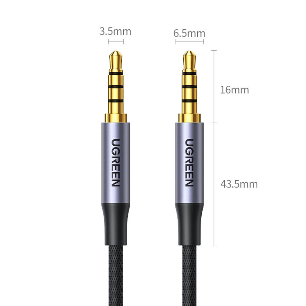 Ugreen kabelis AUX mini jack 3.5mm kabelis (male) - 3.5mm mini jack (male) 2m melns (AV183) цена и информация | Savienotājkabeļi | 220.lv