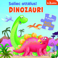 Dinozauri. Saliec attēlus. 4 puzles цена и информация | Книги для малышей | 220.lv