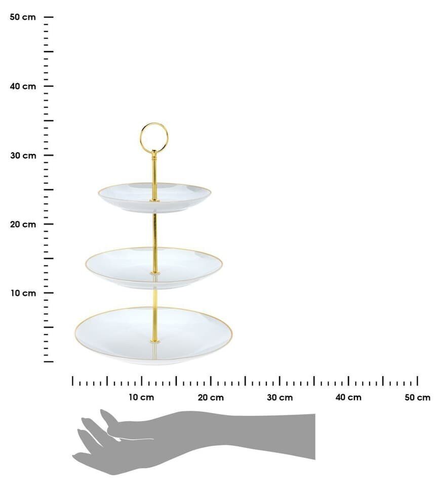 Excellent Houseware servēšanas statīvs, 33 cm, balts цена и информация | Trauki, šķīvji, pusdienu servīzes | 220.lv