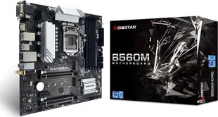 Mainboard|BIOSTAR|Intel B560|LGA1200|MicroATX|Memory DDR4|Memory slots 4|1xPCI-Express 3.0 1x|1xPCI-Express 3.0 16x|1xPCI-Express 4.0 16x|2xM.2|1x15pi цена и информация | Материнские платы | 220.lv