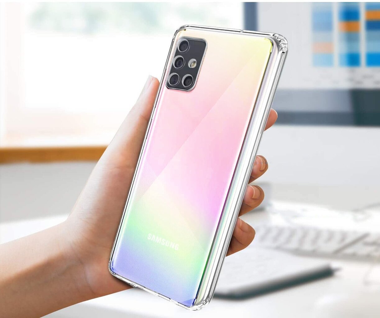 Aurora Holographic Rainbow hard case Samsung Galaxy A51 cena un informācija | Telefonu vāciņi, maciņi | 220.lv