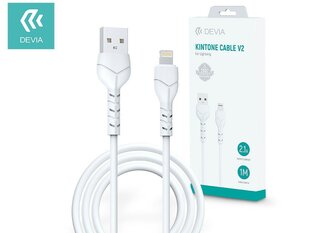 USB кабель Devia Kintone Lightning 1.0m белый 5V 2.1A цена и информация | Кабели для телефонов | 220.lv