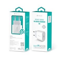 Lādētājs Devia Rocket PD Quick Charge 20W balts cena un informācija | Lādētāji un adapteri | 220.lv