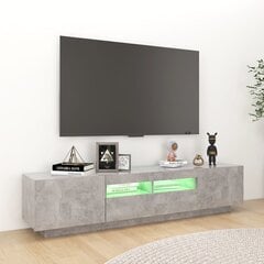 vidaXL TV skapītis ar LED lampiņām, 180x35x40 cm, betona pelēks cena un informācija | TV galdiņi | 220.lv