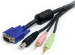 StarTech USBVGA4N1A6, USB B / USB A / VGA / 3.5 Mini Jack, 1.8m цена и информация | Kabeļi un vadi | 220.lv