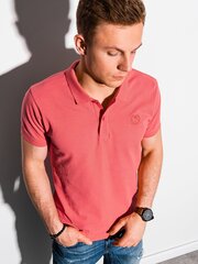 Vīriešu kokvilnas polo krekls S1374 rozā цена и информация | Мужские футболки | 220.lv