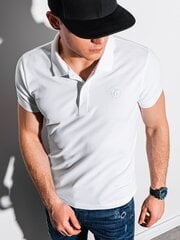 Рубашка поло, мужская, хлопковая, S1374, белая цена и информация | Мужские футболки | 220.lv