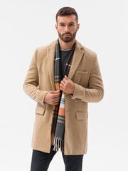 Классическое мужское пальто Ombre C432, светло-коричневое цена и информация | Мужские пальто | 220.lv
