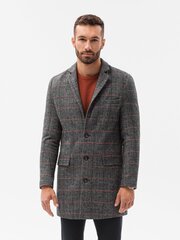 Элегантное мужское пальто Ombre C500, черное цена и информация | Мужские пальто | 220.lv