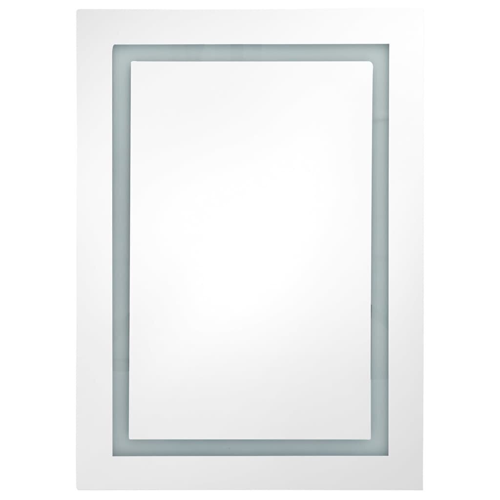 vidaXL vannasistabas skapītis ar spoguli un LED, 50x13x70 cm, balts цена и информация | Vannas istabas skapīši | 220.lv