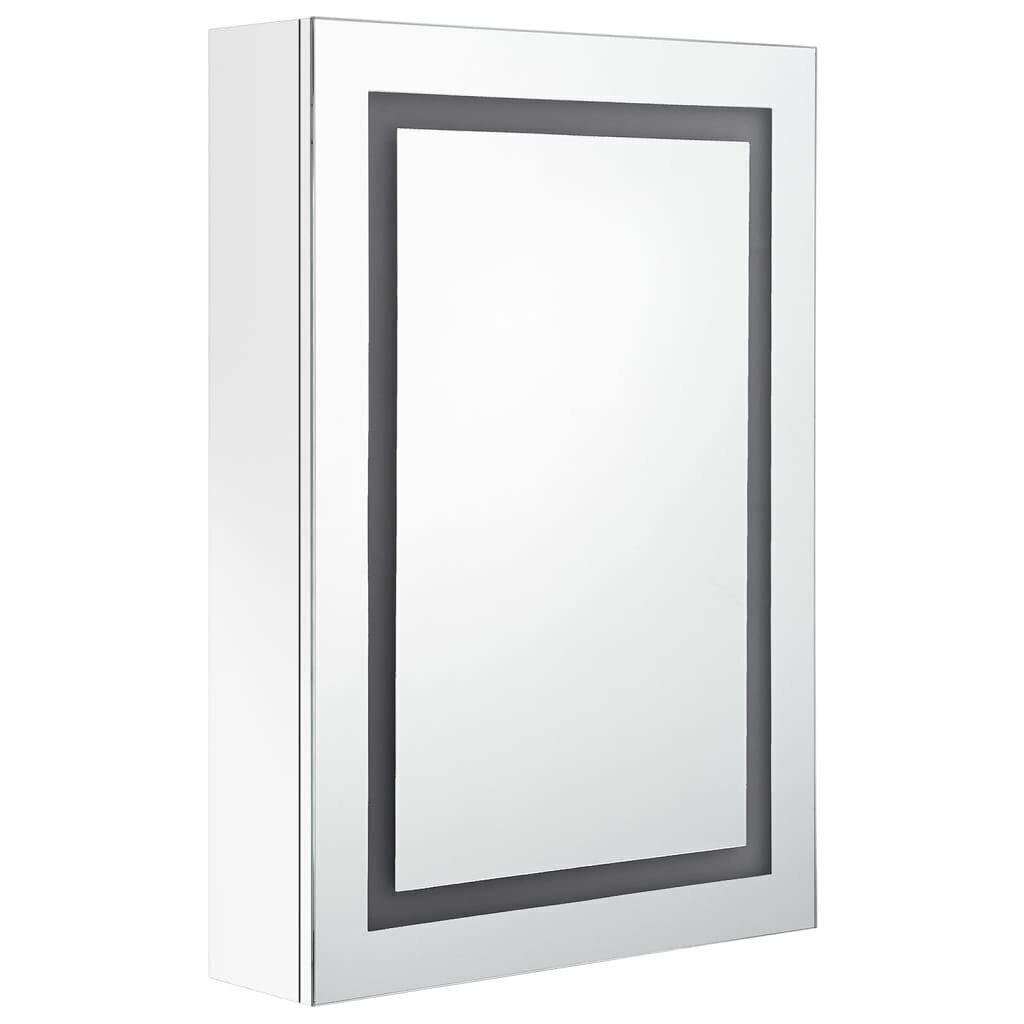 vidaXL vannasistabas skapītis ar spoguli un LED, 50x13x70 cm, balts цена и информация | Vannas istabas skapīši | 220.lv